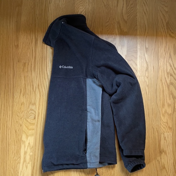 Men's Columbia Fleece Black and Gray Full Zip Jacket - Picture 2 of 4